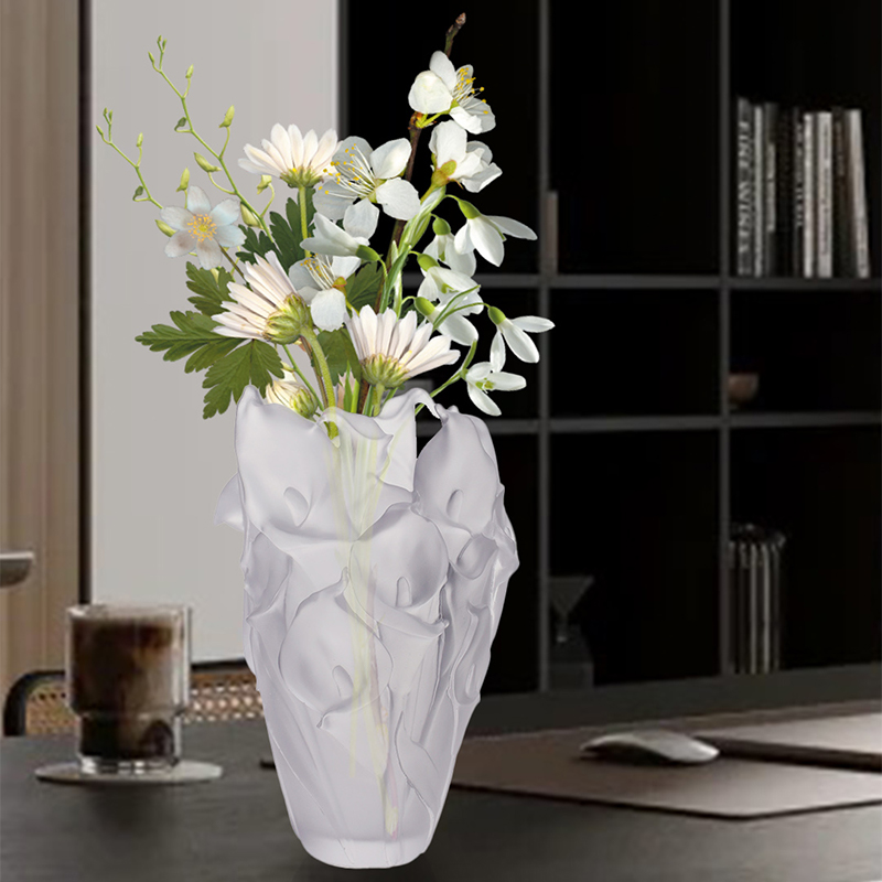 Wasgegoten glazen vaas voor woonkamer Bloemstukken Kristalglas Artistiek bewaard gebleven bloemenhouder Thuis Eettafel Decoratief ornament Calla Lelievaas