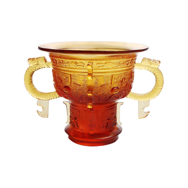 Chinees statief met handvat van drakenoren en doornpatroon