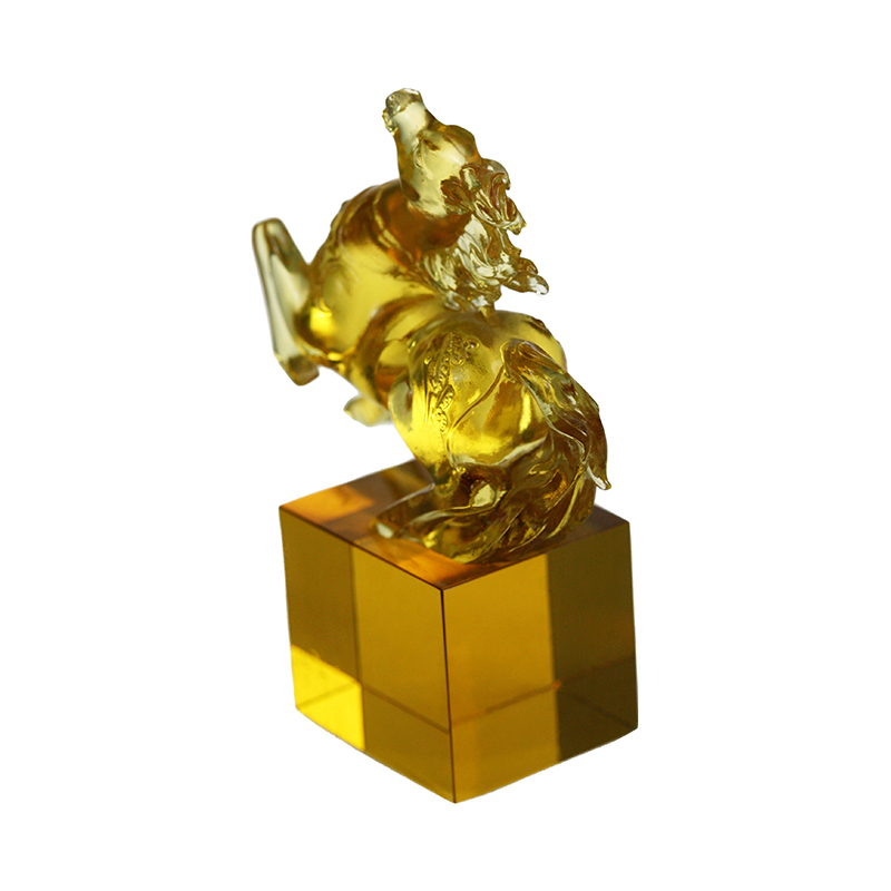 Gouden paard kristalglas zegel ornament