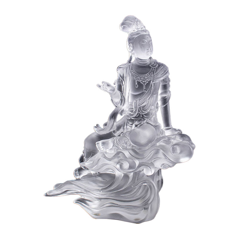 Avalokiteśvara Bodhisattva transparant glazen sculptuur