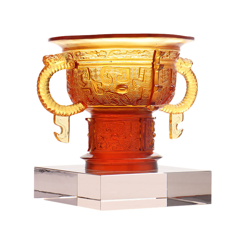 Chinees statief met handvat van drakenoren en doornpatroon