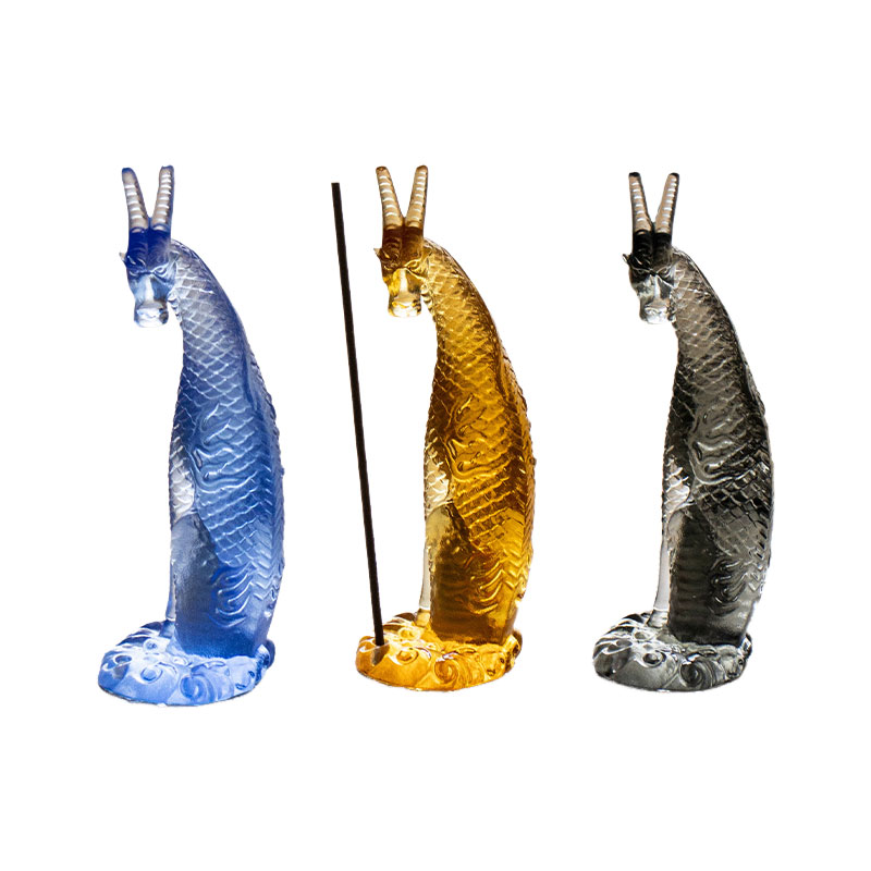 Glazen Kirin wierookhouder