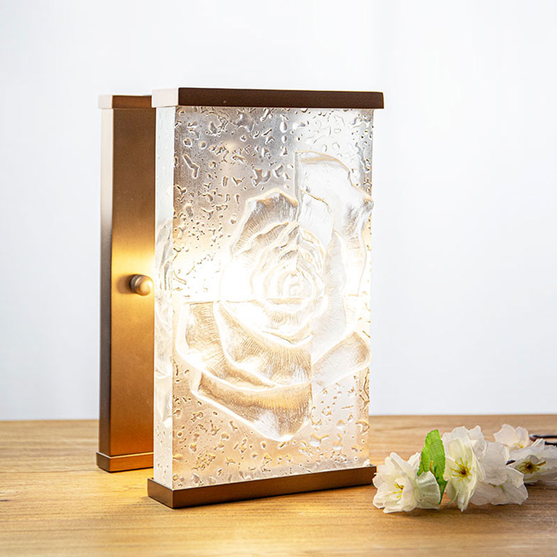 Rechthoekige decoratieve lampornamenten van geglazuurd glas