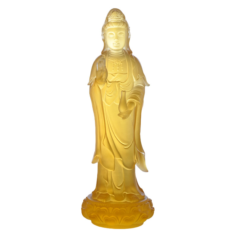 Guanyin Bodhisattva glazen beeld