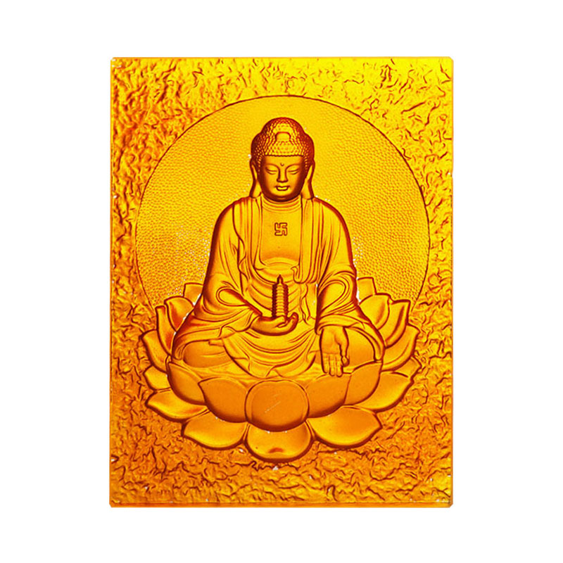 Oosterse geneeskunde Boeddha gouden kristalglas baksteen