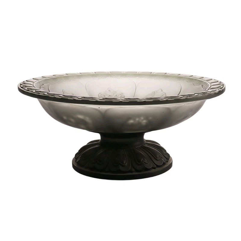 Grijs gekleurde glazuur fruitschaal