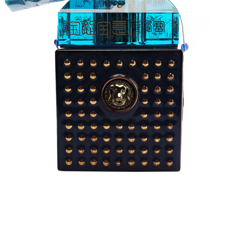 Blauwe herten flesdop decoratieve ornamenten glazen wijnfles gebruiksvoorwerpen