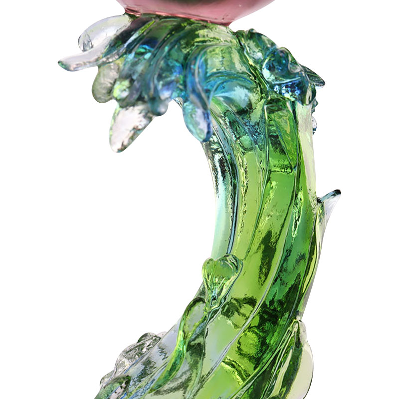 Kristallen glazen kandelaar in lotusvorm