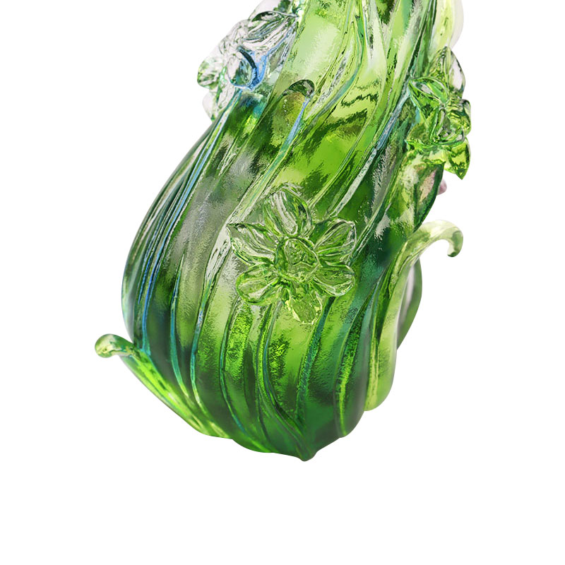 Kristallen glazen kandelaar in lotusvorm