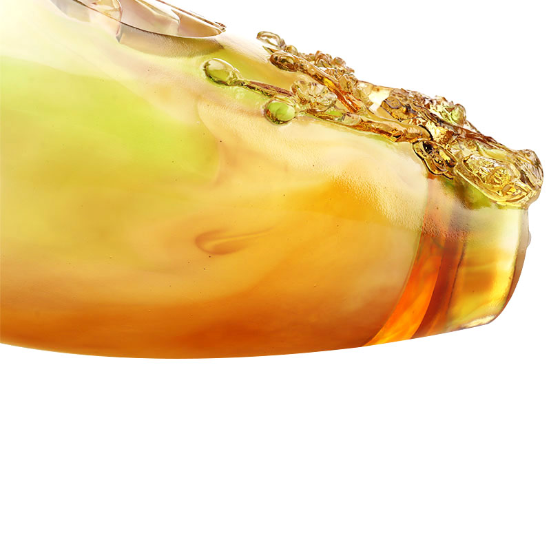 Home Decorations Pruimenbloesem Gesneden Design Amber Glazen Vaas