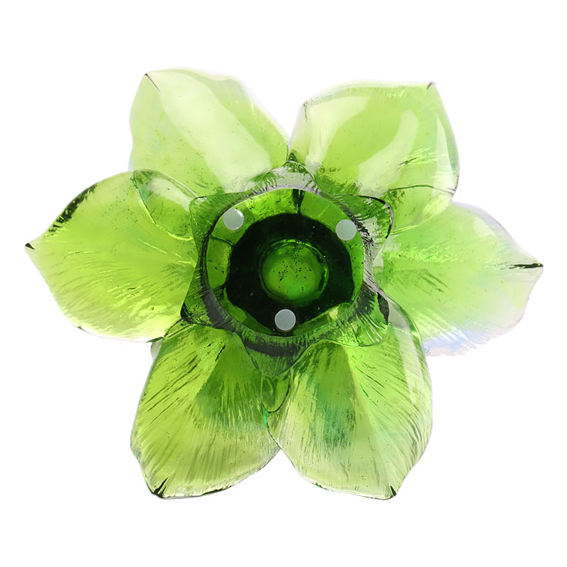 Glazen bloemblaadjevormige kaarsenhouder