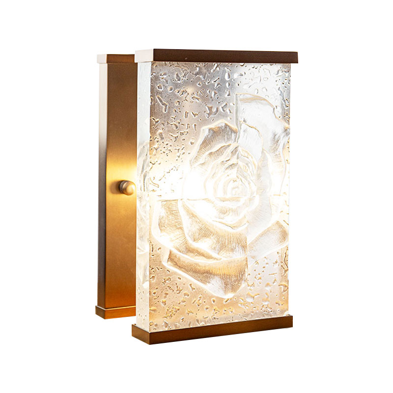 Rechthoekige decoratieve lampornamenten van geglazuurd glas