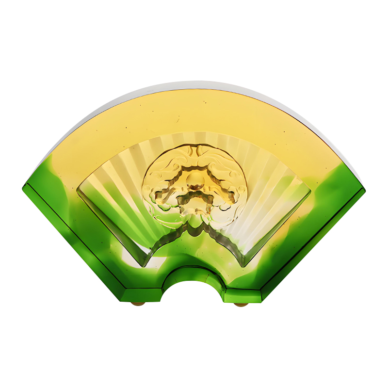 Chinese waaiervormige geglazuurde glazen ornamenten