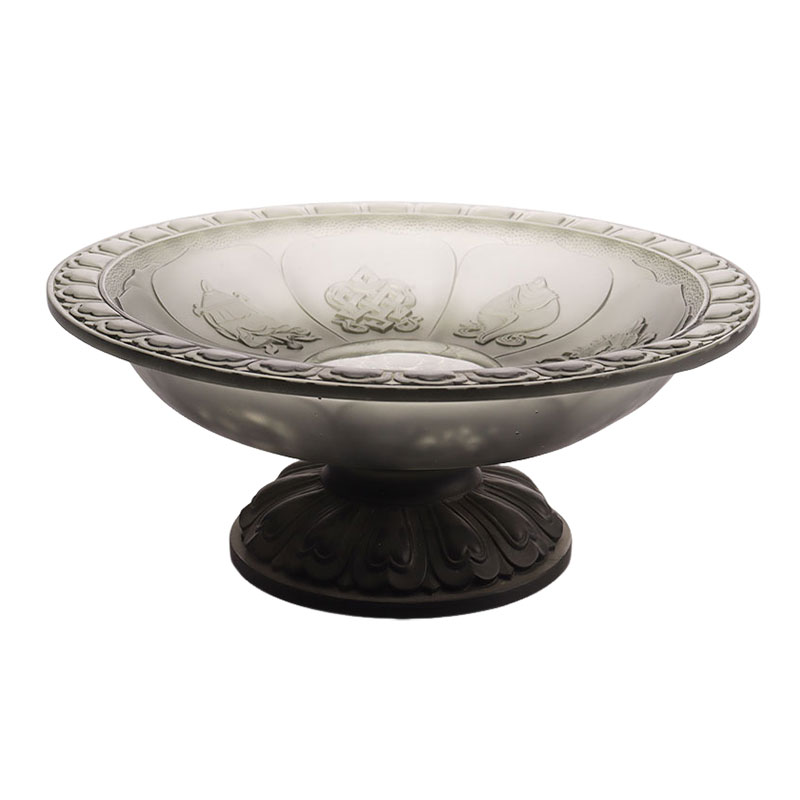 Grijs gekleurde glazuur fruitschaal