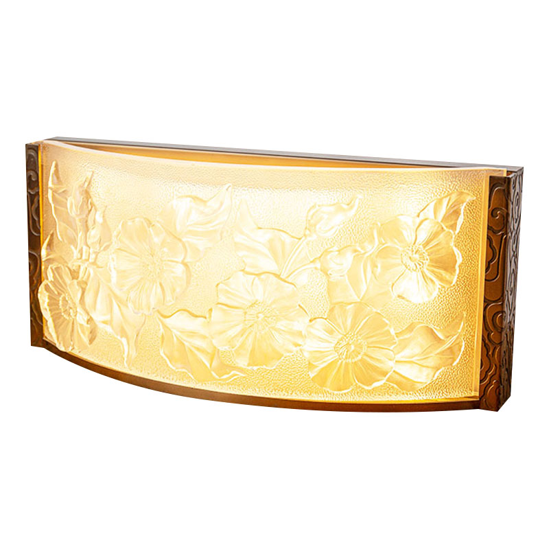 Glazen decoratieve lampornamenten met hibiscus bloemenpatroon