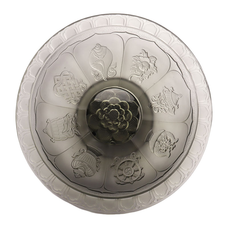 Grijs gekleurde glazuur fruitschaal