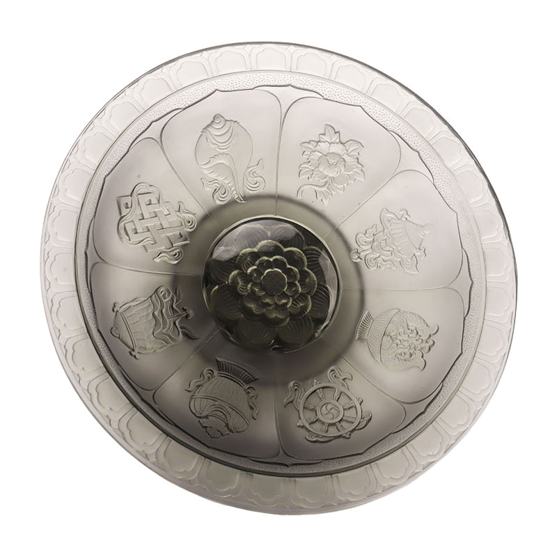 Grijs gekleurde glazuur fruitschaal