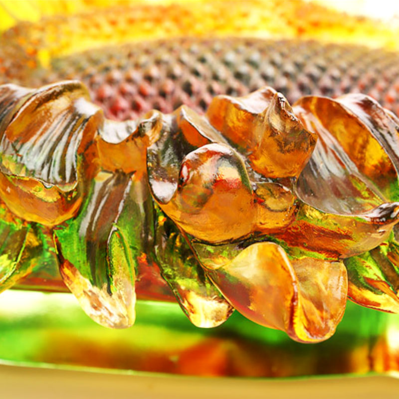 Zonnebloemvorm Gekleurd geglazuurd glazen fruitschaaltje