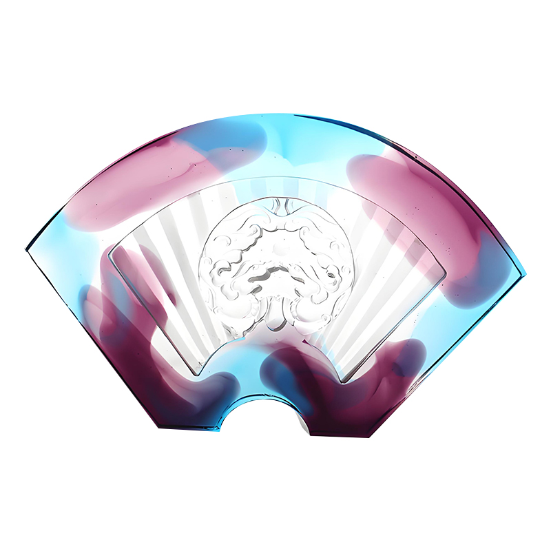 Chinese waaiervormige geglazuurde glazen ornamenten