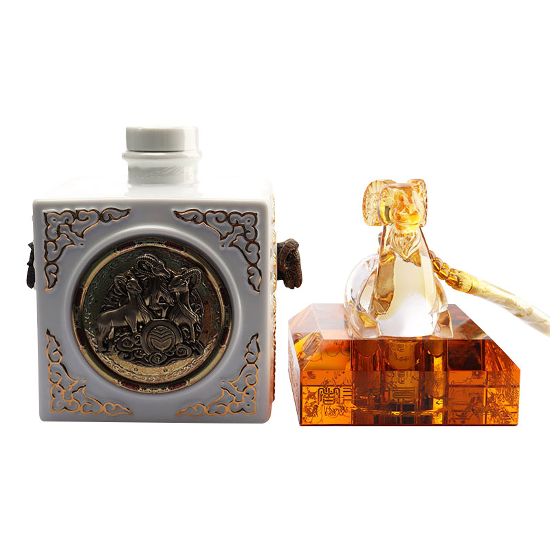 Chinese dierenriem dierenvormen dop kristallen glazen wijnflessenset