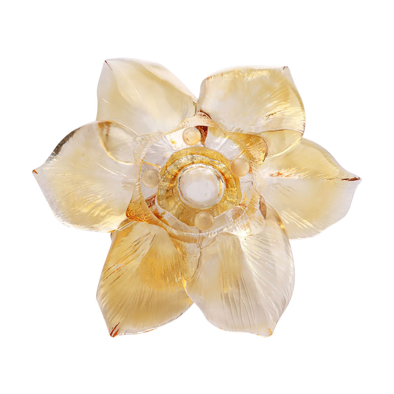 Glazen bloemblaadjevormige kaarsenhouder