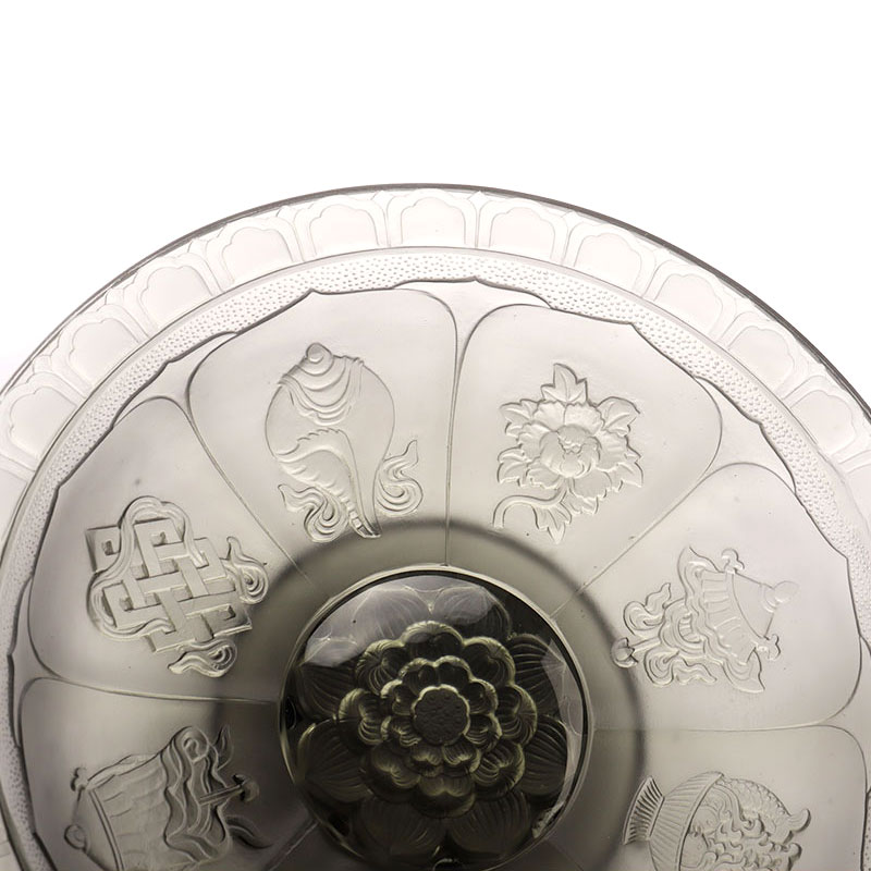 Grijs gekleurde glazuur fruitschaal