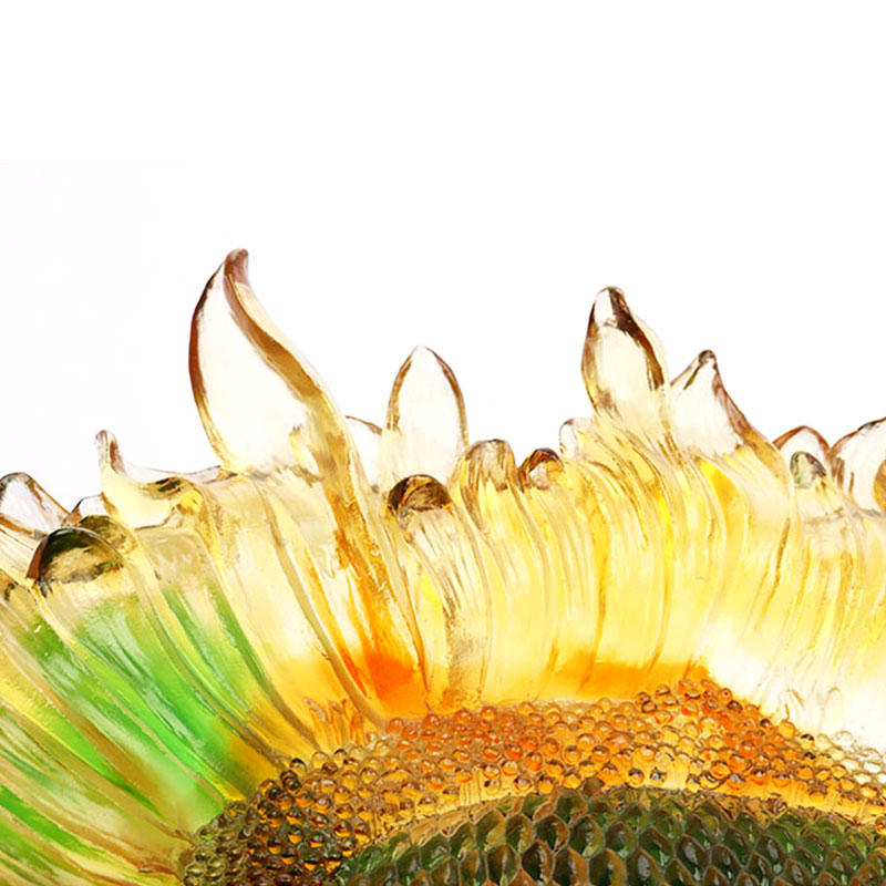 Zonnebloemvorm Gekleurd geglazuurd glazen fruitschaaltje