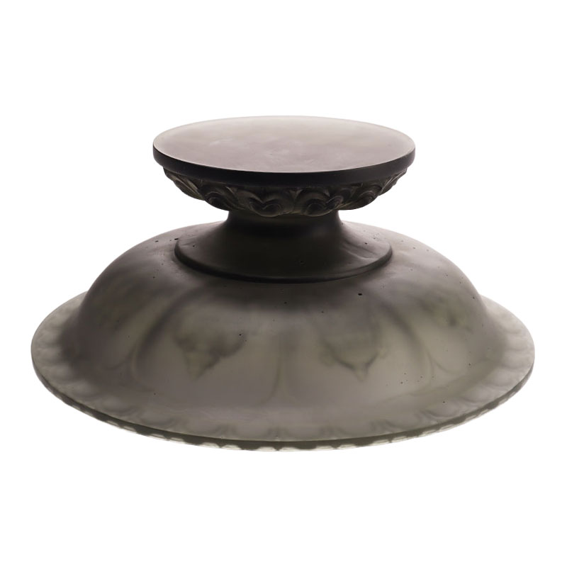 Grijs gekleurde glazuur fruitschaal