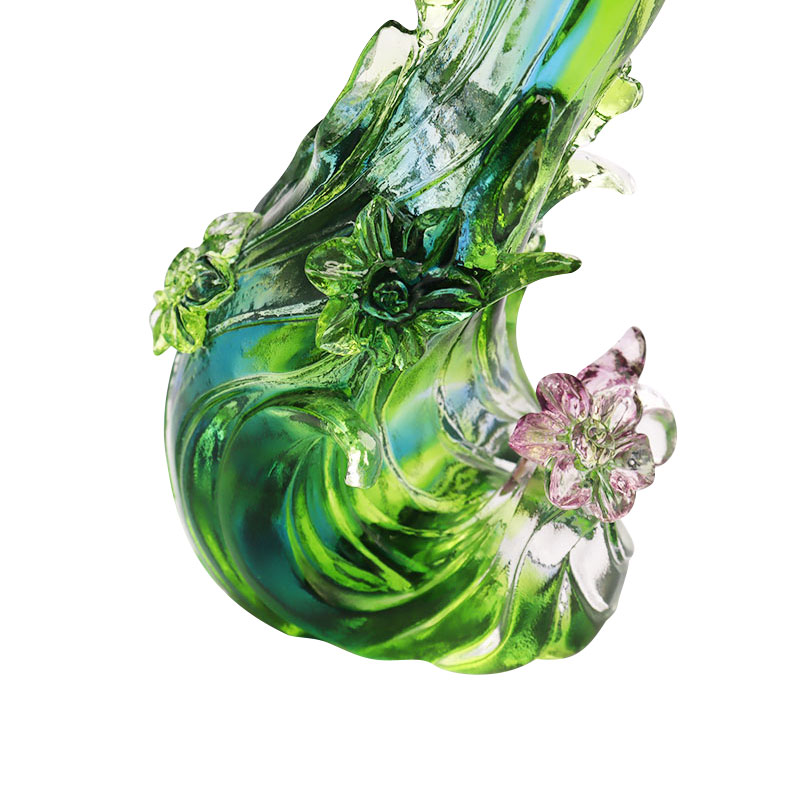 Kristallen glazen kandelaar in lotusvorm