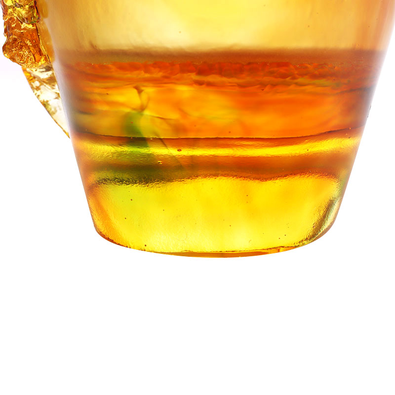 Home Decorations Pruimenbloesem Gesneden Design Amber Glazen Vaas