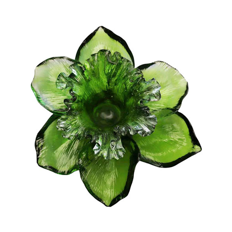 Glazen bloemblaadjevormige kaarsenhouder