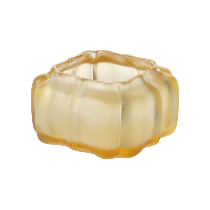 Pompoenvormige waterpot van paars kristalglas