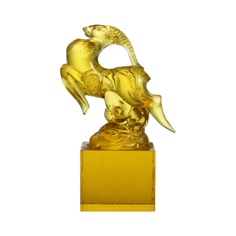 Goud transparant schaapvormig glaskristalzegel