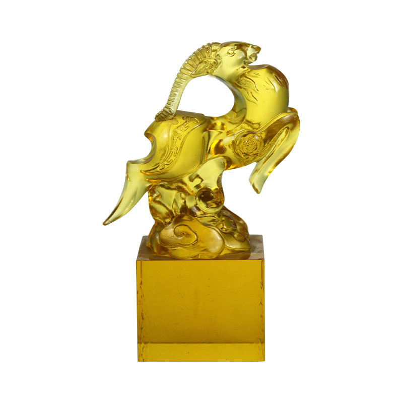 Goud transparant schaapvormig glaskristalzegel