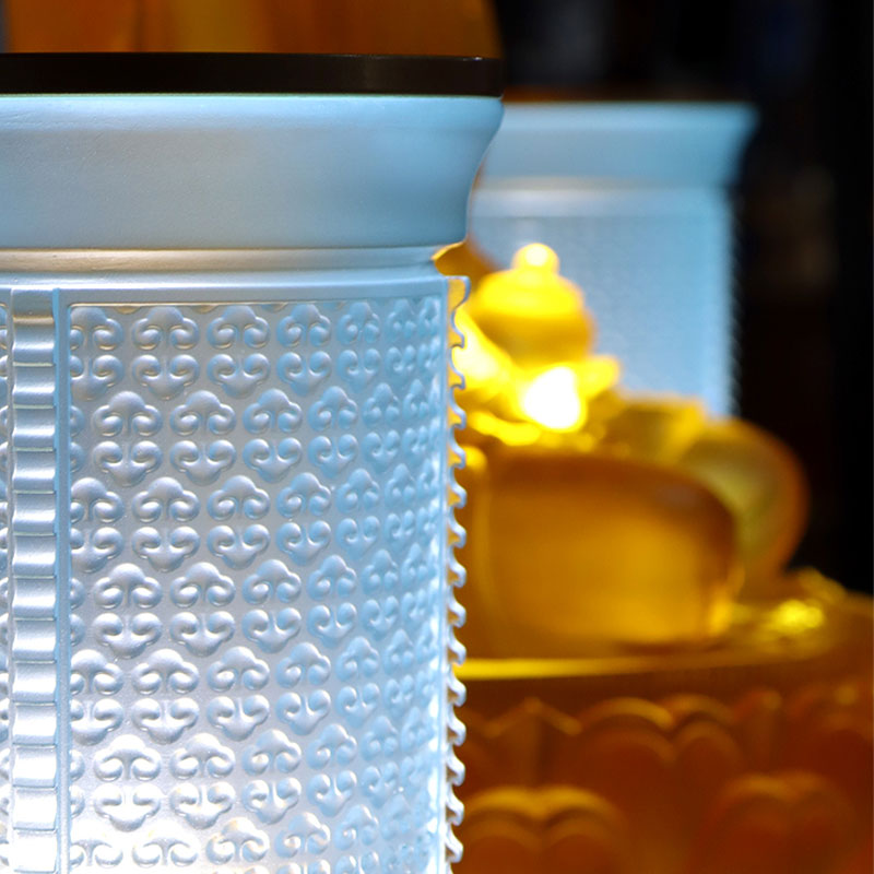 Lichtblauwe Ruyi-serie Glazen boeddhistische altaaraanbiedingenset