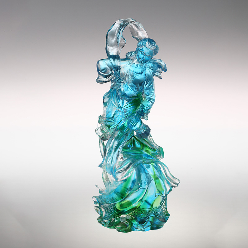 Wolkenhemel hibiscus glazen figuurornamenten