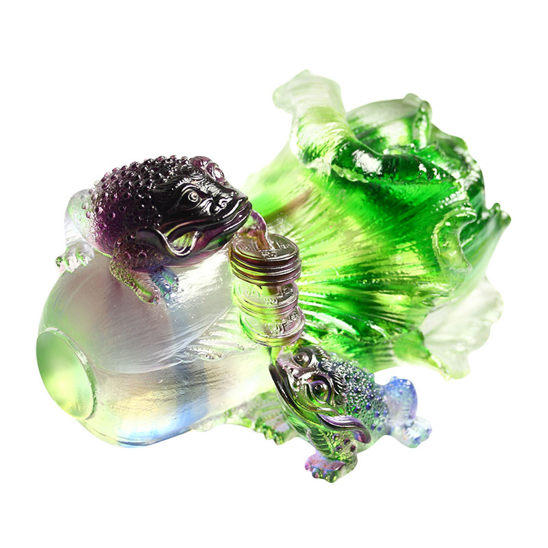 Kristalglas gouden pad sculptuur ornamenten