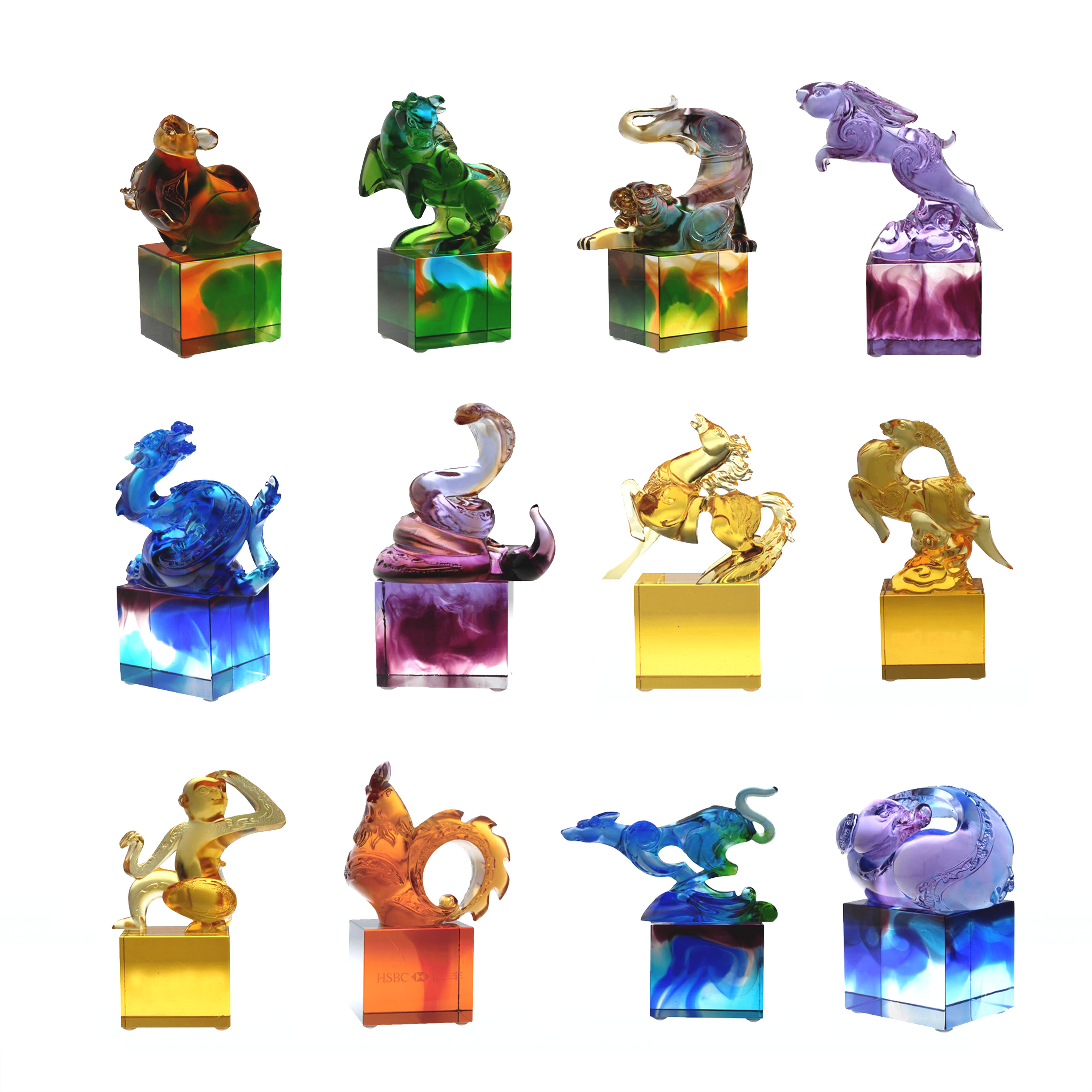 Blauwgroen klassiek glazen zegelornament